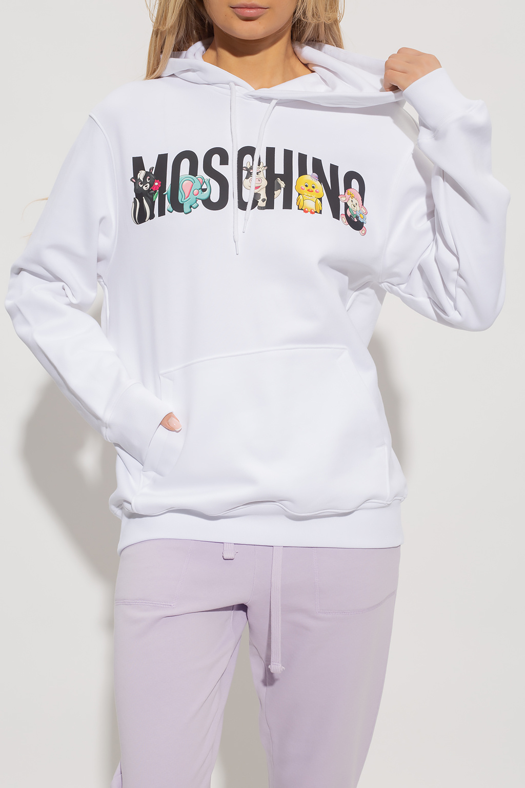 Moschino white hoodie best sale